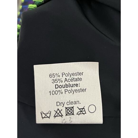 J.CREW Pleated Mini Skirt Blue Green Shiny Metallic Lined Textured 10 03990 - Picture 7 of 9